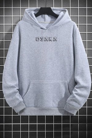 Unisex Osaka Baskılı Kapüşonlu Sweatshirt