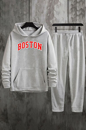 Unisex Boston Baskılı Eşofman Takımı