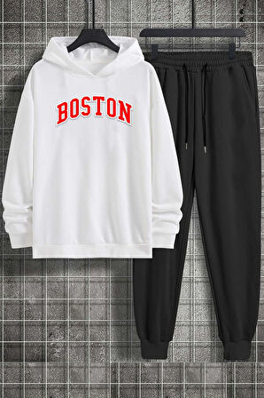 Unisex Boston Baskılı Eşofman Takımı