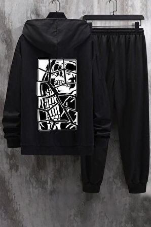 Uyguntarz Unisex Skullcracked Baskılı Eşofman Takımı