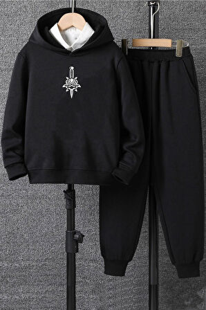 Uyguntarz Unisex Skullcracked Baskılı Eşofman Takımı