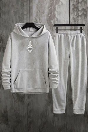 Uyguntarz Unisex Skullcracked Baskılı Eşofman Takımı
