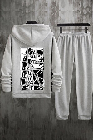 Uyguntarz Unisex Skullcracked Baskılı Eşofman Takımı