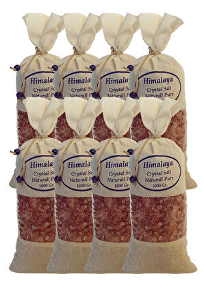 Himalaya Tuzu 8 Kg. Bez Torbada (1kg.x8ad.) Iri Taneli Pembe Renk Himalaya Orijinal Tuz