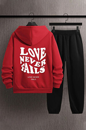 Uyguntarz Unisex Love Never Fails Baskılı Eşofman Takımı