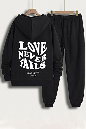 Uyguntarz Unisex Love Never Fails Baskılı Eşofman Takımı