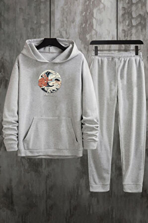 Uyguntarz Unisex Kanagawa Oki Nami Ura Baskılı Eşofman Takımı