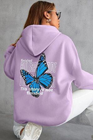 Unisex Kelebek Sırt Baskılı Sweatshirt