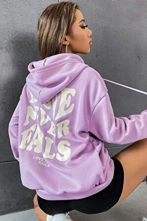 Unisex Love Never Fails Sırt Baskılı Sweatshirt