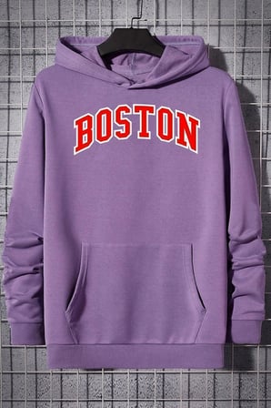 Unisex Boston Baskılı Sweatshirt
