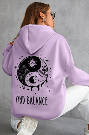 Unisex Yin & Yang Tasarım Sweatshirt