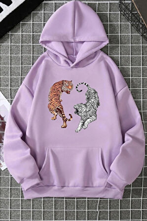 Unisex Tiger Baskılı Sweatshirt