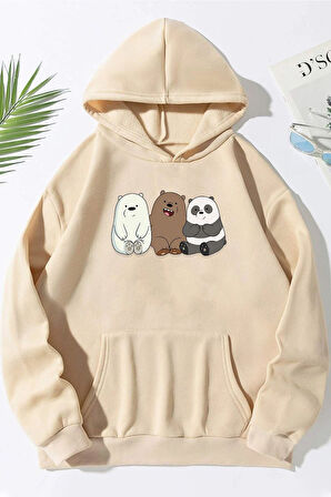 Uyguntarz Unisex Kafadar Ayılar Baskılı Sweatshirt