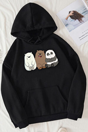 Uyguntarz Unisex Kafadar Ayılar Baskılı Sweatshirt