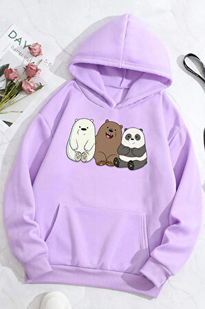 Uyguntarz Unisex Kafadar Ayılar Baskılı Sweatshirt