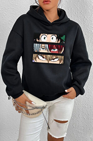 Uyguntarz Unisex Makima Hugging Denji Baskılı Sweatshirt