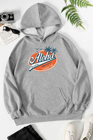 Uyguntarz Unisex Aloha Baskılı Sweatshirt