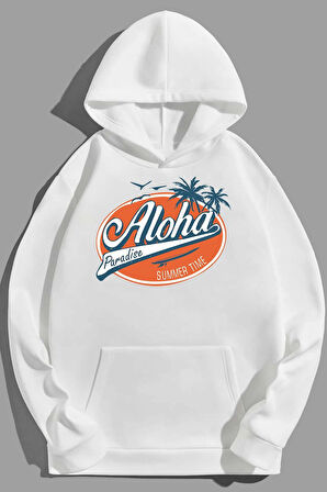Uyguntarz Unisex Aloha Baskılı Sweatshirt