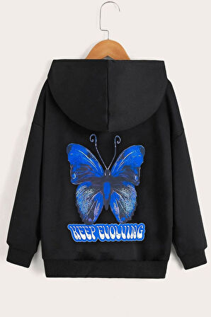 Uyguntarz Unisex Butterfly Baskılı Sweatshirt