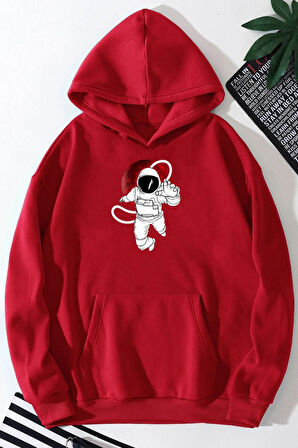 Unisex Astronot Baskılı Sweatshirt