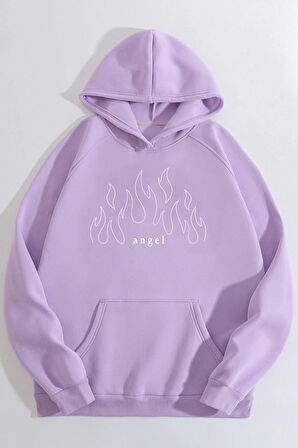 Uyguntarz Unisex White Angel Fire Sweatshirt