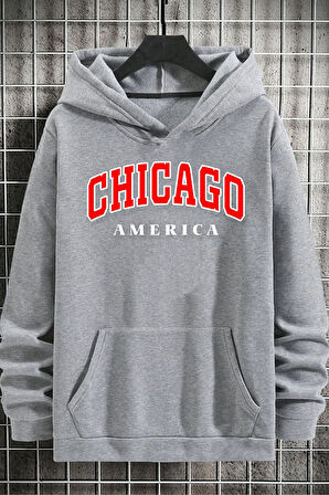 Uyguntarz Unisex Chiago Baskılı Sweatshirt