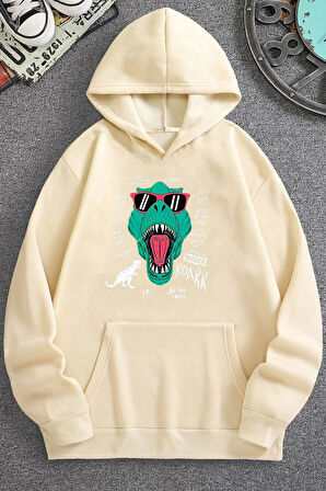 Unisex T - Rex Baskılı Sweatshirt