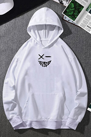 Uyguntarz Cartoon Graphic Thermal Lined Drawstring Sweatshirt