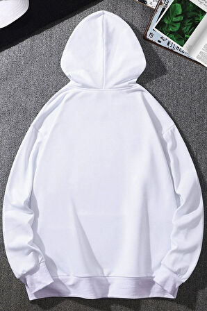 Uyguntarz Cartoon Graphic Thermal Lined Drawstring Sweatshirt