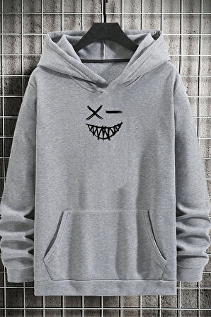 Uyguntarz Cartoon Graphic Thermal Lined Drawstring Sweatshirt