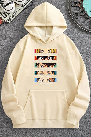 Uyguntarz Unisex Cosplay Haikyuu Baskılı Sweatshirt