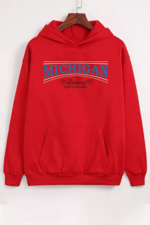 Unisex Michigan Tasarım Sweatshirt