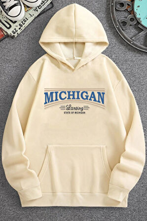 Unisex Michigan Tasarım Sweatshirt