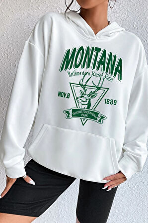 Unisex Montana Baskılı Sweatshirt