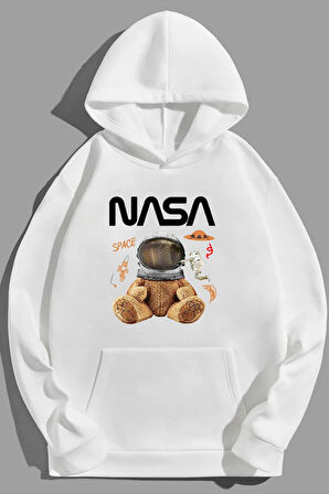 Uyguntarz Unisex Nasa Bear Baskılı Sweatshirt