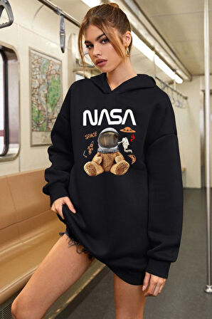 Uyguntarz Unisex Nasa Bear Baskılı Sweatshirt