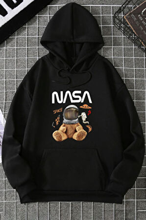 Uyguntarz Unisex Nasa Bear Baskılı Sweatshirt