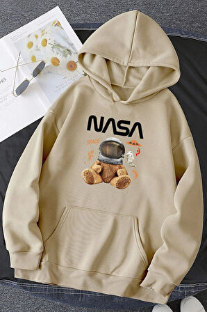 Uyguntarz Unisex Nasa Bear Baskılı Sweatshirt