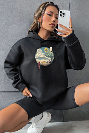 Uyguntarz Unisex Neighbor's Ukiyo e Baskılı Sweatshirt
