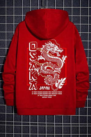 Uyguntarz Unisex Osaka Baskılı Kapüşonlu Sweatshirt