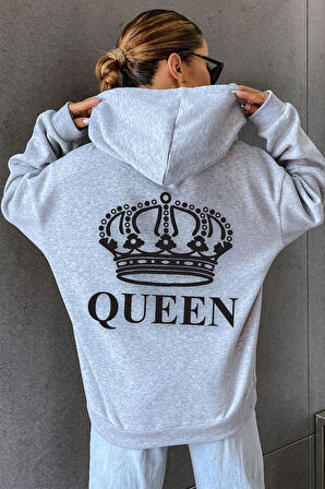 Uyguntarz Unisex Quenn Sırt Baskılı Sweatshirt
