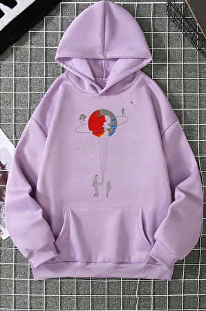 Uyguntarz Unisex Evren Temalı Baskılı Sweatshirt