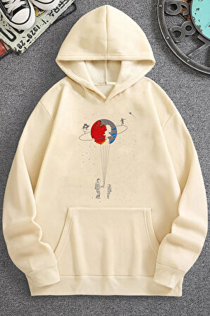 Uyguntarz Unisex Evren Temalı Baskılı Sweatshirt