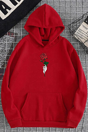 Unisex Rose Baskılı Sweatshirt