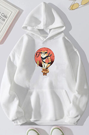 Uyguntarz Unisex Shinobi Kedi Baskılı Sweatshirt
