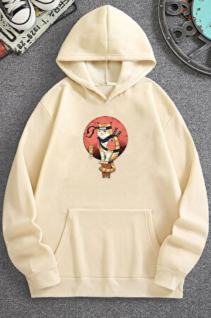 Uyguntarz Unisex Shinobi Kedi Baskılı Sweatshirt