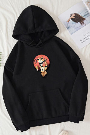 Unisex Shinobi Kedi Baskılı Sweatshirt