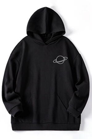 Unisex Saturn Baskılı Sweatshirt