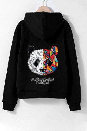 Unisex Panda Sırt Baskılı Sweatshirt