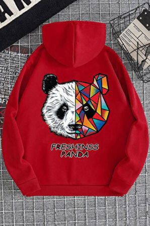 Unisex Panda Sırt Baskılı Sweatshirt